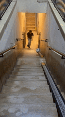 Staircase ball skills and a corridor walk in Cupra Marittima
