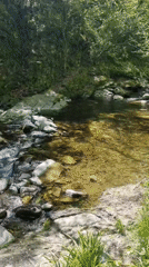 Stone shrine observed beside stream in Hrabrino, Bulgaria