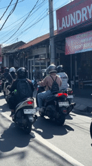 Morning street life and crafts scene in North Kuta