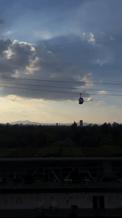 Mexico City skyline captured in dramatic late afternoon light