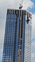 Construction continues on Moscow high-rise building