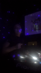 DJ performs at Moscow club venue late evening