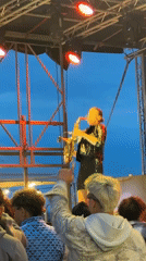Evening music performance draws crowds in Burgas, Bulgaria