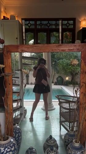 Women take morning selfies in North Kuta Indonesia locations