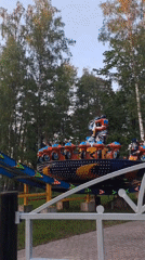 Amusement park activities documented in Noginsk, Russia