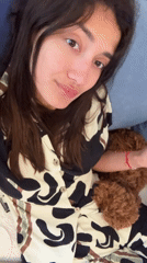 Woman and Goldendoodle share quiet morning moments in Montenegro villages