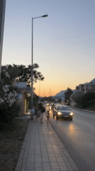 Sutomore beach and streets at golden hour