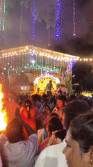 Nighttime Hindu celebration draws crowds to illuminated shrine in Vellore
