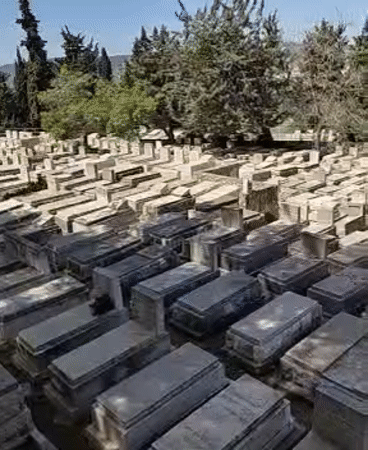 Cemetery maintenance observed at Mount of Olives in Jerusalem