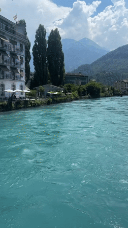 Afternoon along the turquoise Aare River in Interlaken