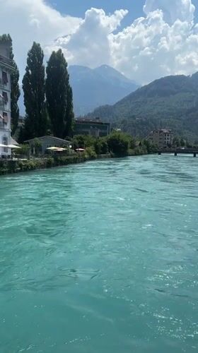 Afternoon along the turquoise Aare River in Interlaken