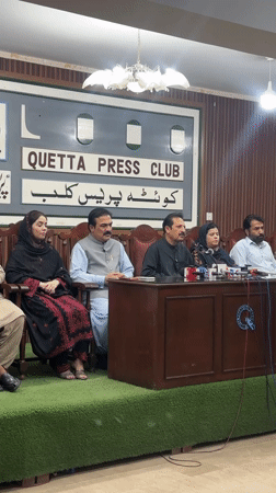 Press conference at Quetta Press Club, Pakistan