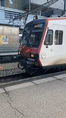 SBB train departs Luzern station platform