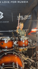 Live drum performance at a patriotic event in Chaikovsky, Russia