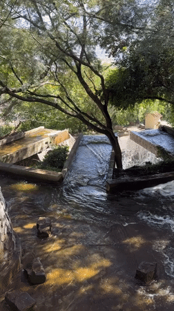 Water features and cable car documented at Salta tourist site