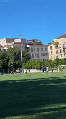 Morning soccer practice session held in Tivat, Montenegro