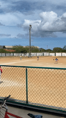 Youth baseball game underway in Juan Griego, Venezuela