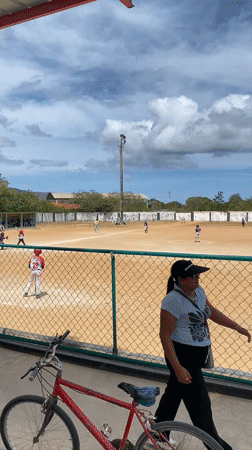Youth baseball game underway in Juan Griego, Venezuela