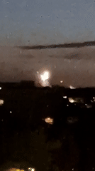 Evening fireworks display over Fresnes, France