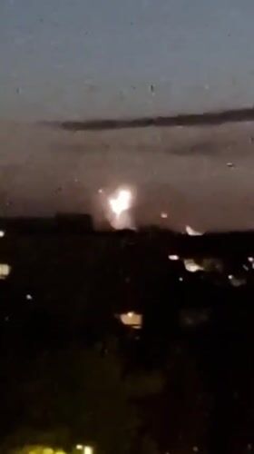 Evening fireworks display over Fresnes, France