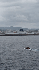 Morning harbor activity observed in Ibiza port area