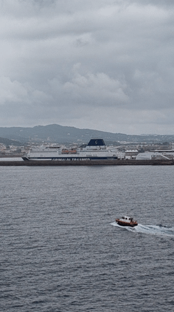 Morning harbor activity observed in Ibiza port area