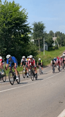 Road cycling race through Perevoznoe, Russia