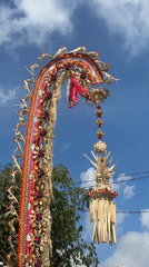 Tegallalang street dressed up for a Balinese Hindu celebration