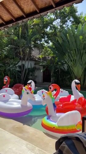 Inflatable pool floats spotted in Kuta swimming pool