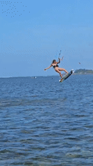 Kitesurfers catch air off the Bali coast