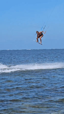 Kitesurfers catch air off the Bali coast