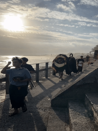 Morning beach life and casual moments documented in Bali
