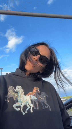 Woman documents sunny afternoon in Jastrebarsko, Croatia