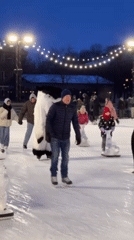 Evening ice skating draws crowds to illuminated St. Petersburg rink