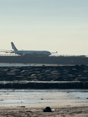 Decorated Airbus A330 taxis on runway near Kuta