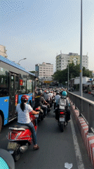 Rider documents heavy motorcycle traffic in Ho Chi Minh City