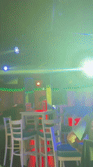 Plovdiv nightclub captured during evening operations with typical venue features