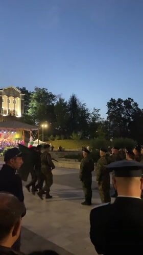 Military ceremony with flag procession held in Bratsigovo plaza