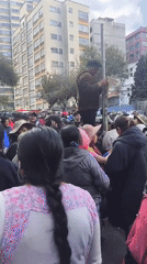 Large crowd gathers for demonstration in La Paz streets