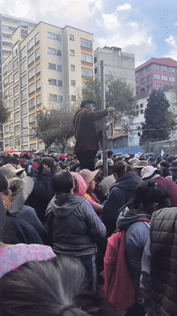 Large crowd gathers for demonstration in La Paz streets