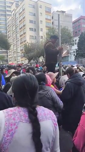 Large crowd gathers for demonstration in La Paz streets