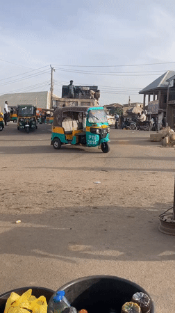 Routine street traffic recorded in Gwong, Nigeria