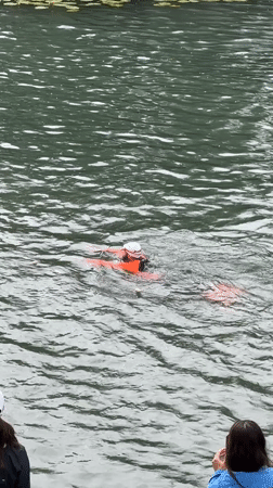 Morning swimmers, cyclist active around Bijelo Polje waterway