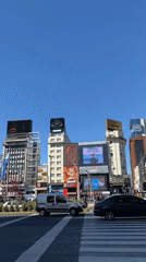 Evening street life and dining captured near Buenos Aires Obelisco