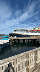 Havila Kystruten ferry docked at Ørnes on the Norwegian coast