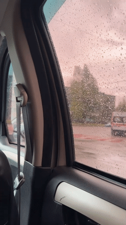 Rainy conditions observed from vehicle in Kryvyi Rih, Ukraine
