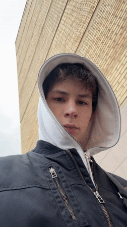 Young man in bomber jacket spotted in Yekaterinburg streets