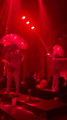 Red-lit nightclub performances at MU:IN BALI, North Kuta