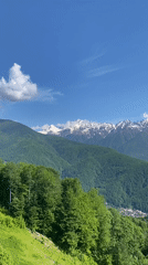 Mountain landscape photographed in Estosadok, Russia morning hours