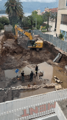 Construction work continues at Budva site with excavator operations